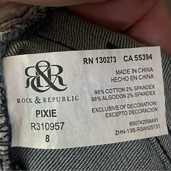 Rock & Republic embellished Pixie Shorts Size 8 - Picture 6 of 6